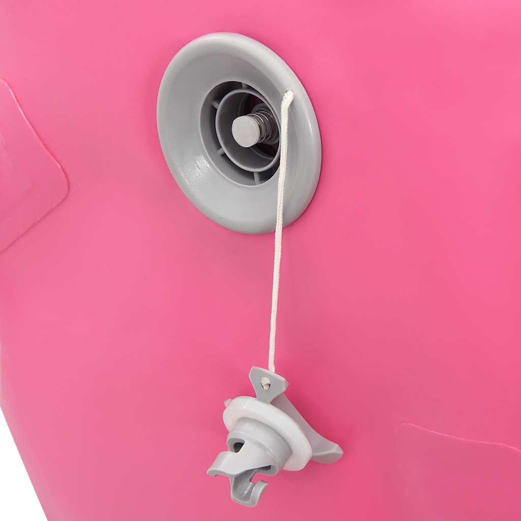 Oppblåsbar gymnastikkrull med pumpe 120x90 cm PVC rosa