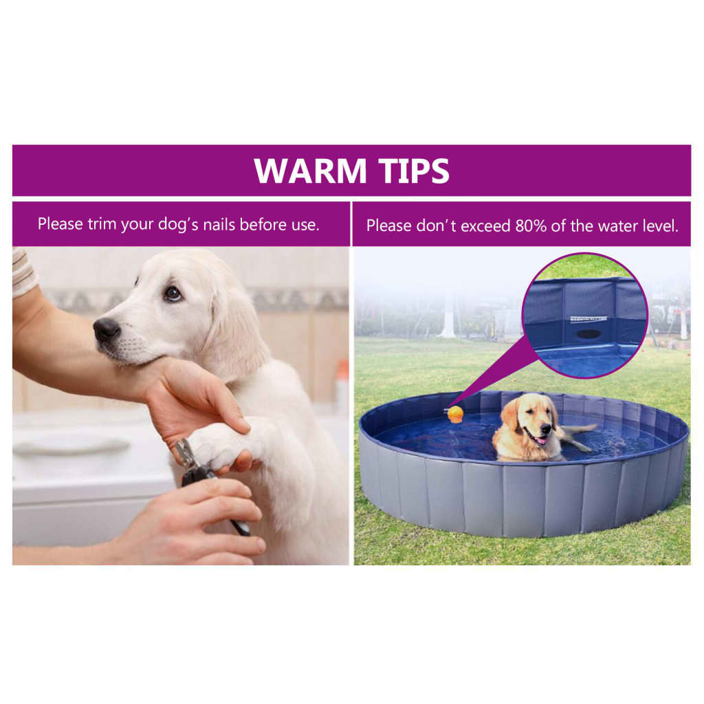 Sammenleggbart hundebasseng rød 200x30 cm PVC