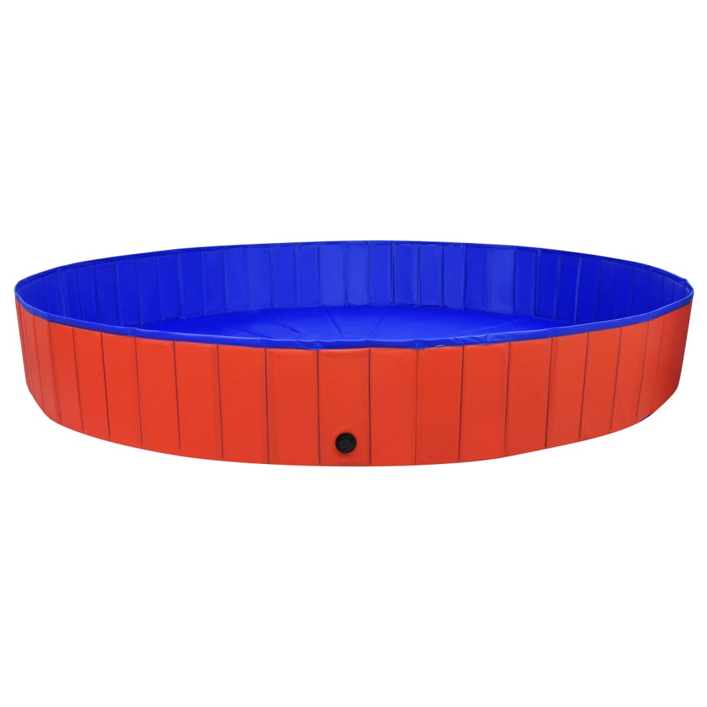 Sammenleggbart hundebasseng rød 300x40 cm PVC