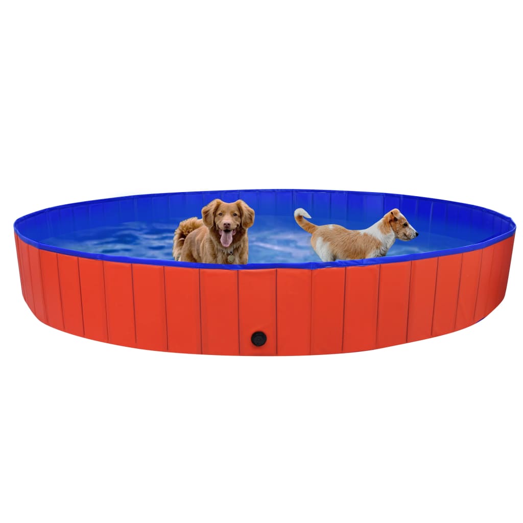 Sammenleggbart hundebasseng rød 300x40 cm PVC