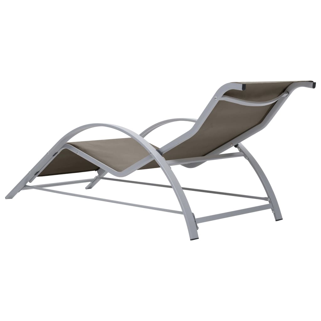 Solsenger 2 stk med bord aluminium gråbrun vidaXL