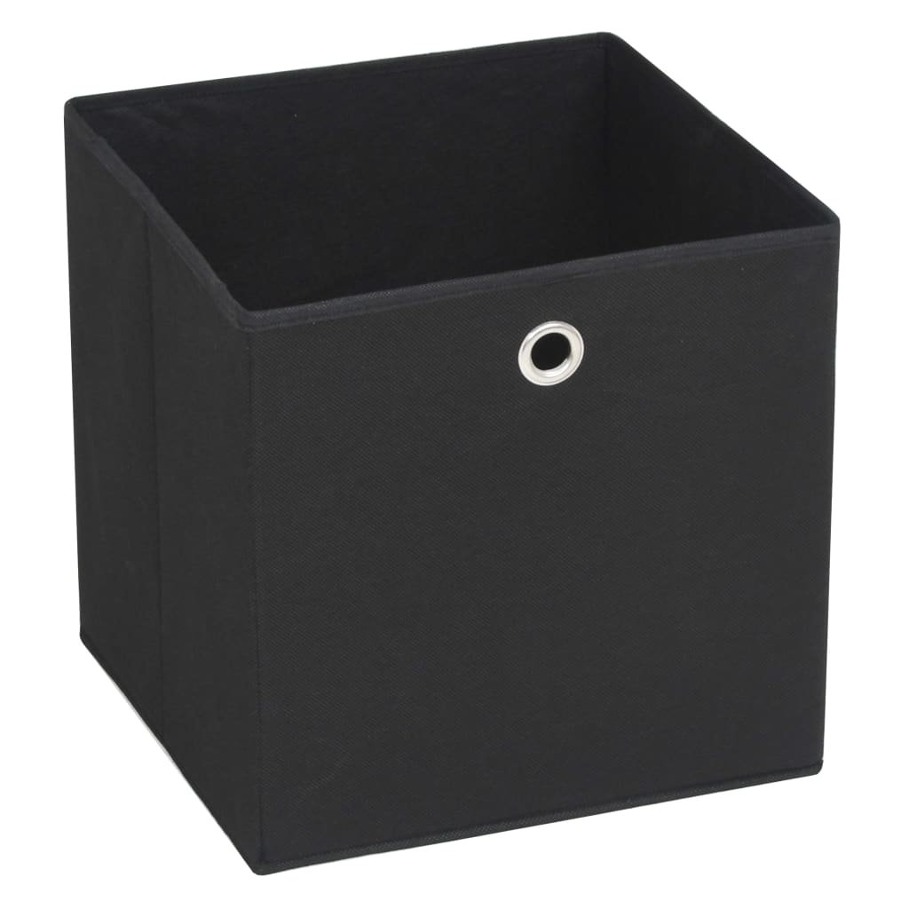 Oppbevaringsbokser 10 stk uvevd stoff 28x28x28 cm svart
