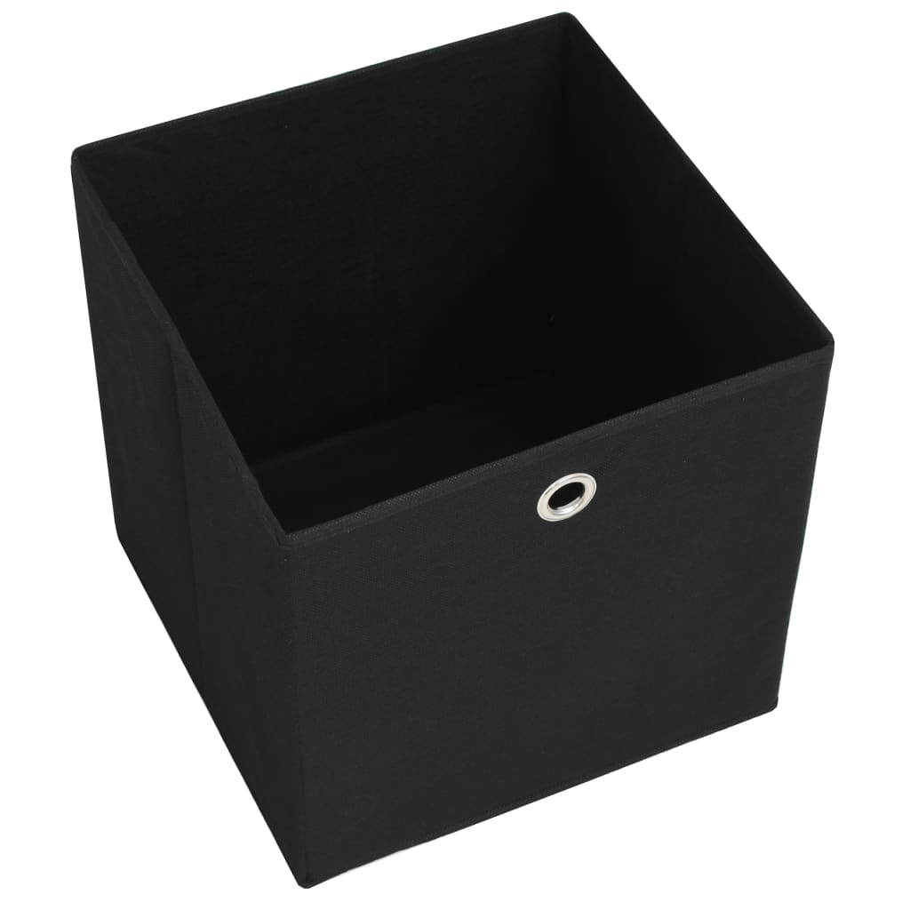 Oppbevaringsbokser 10 stk uvevd stoff 28x28x28 cm svart