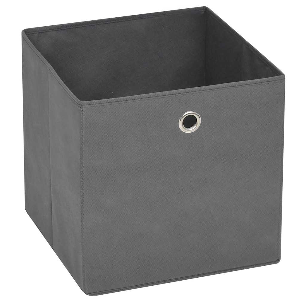 Oppbevaringsbokser 4 stk uvevd stoff 28x28x28 cm grå