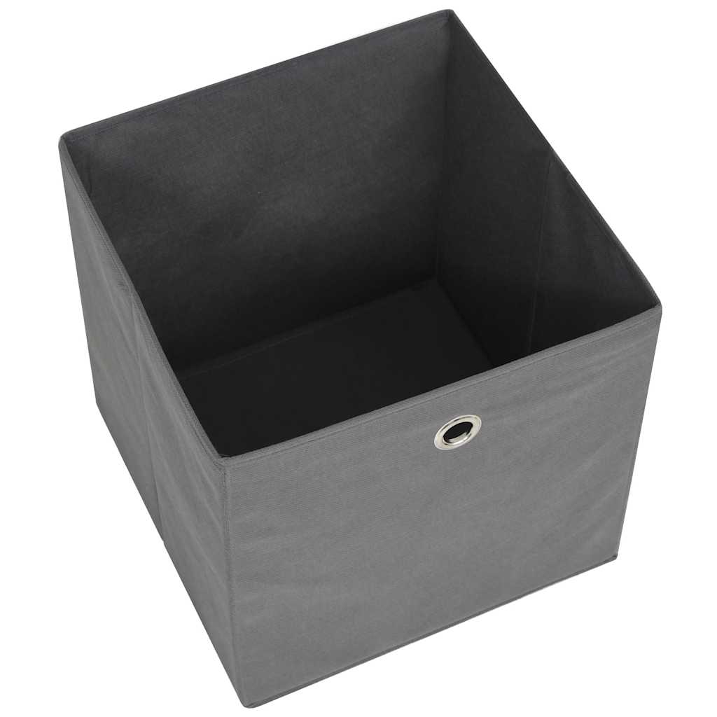 Oppbevaringsbokser 4 stk uvevd stoff 28x28x28 cm grå