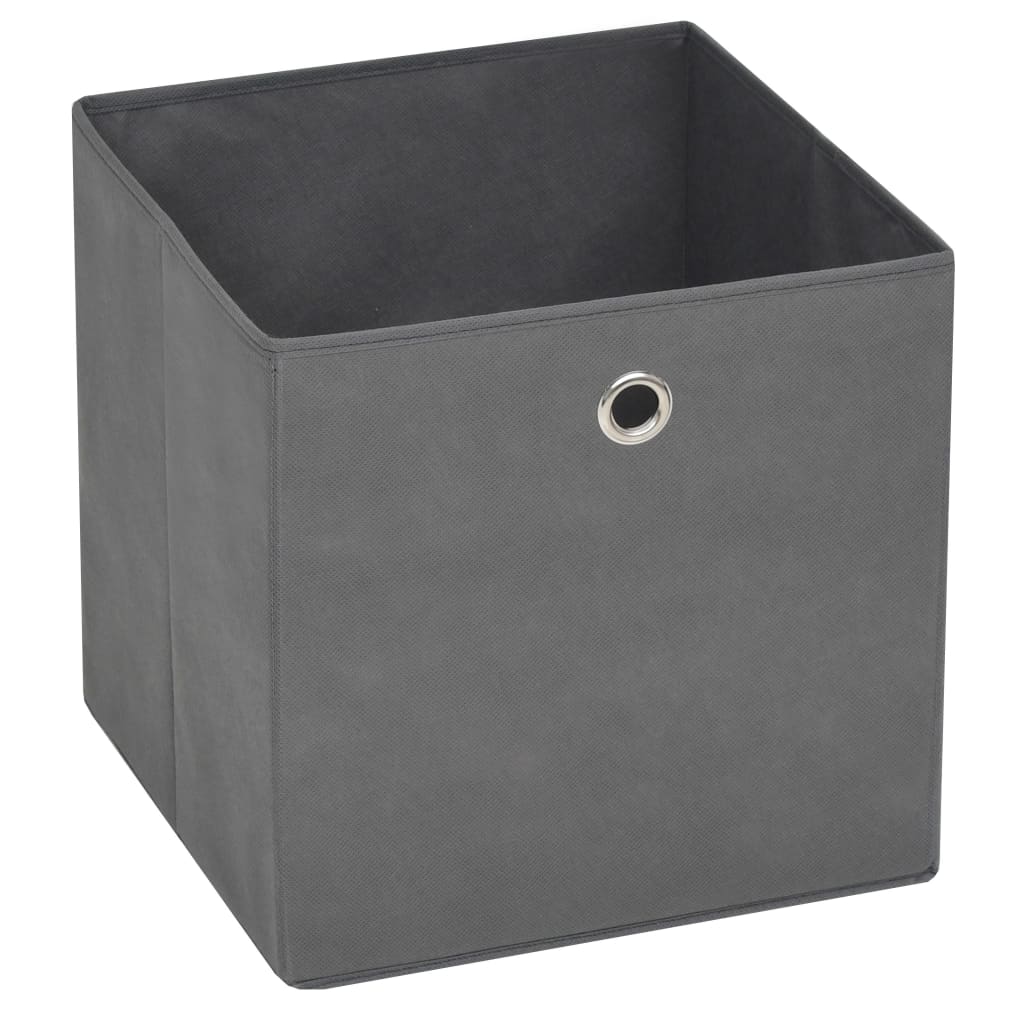 Oppbevaringsbokser 10 stk uvevd stoff 28x28x28 cm grå