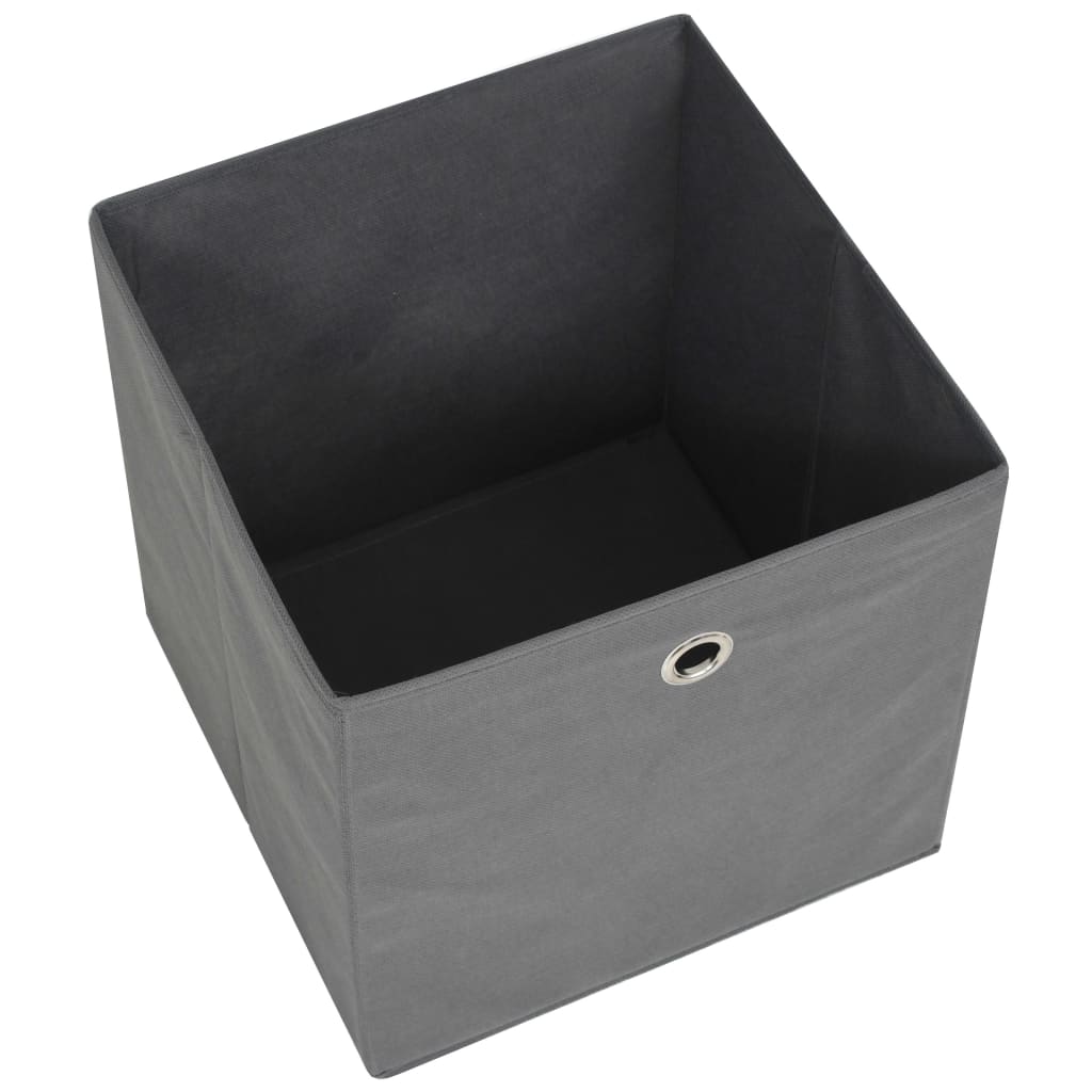 Oppbevaringsbokser 10 stk uvevd stoff 28x28x28 cm grå