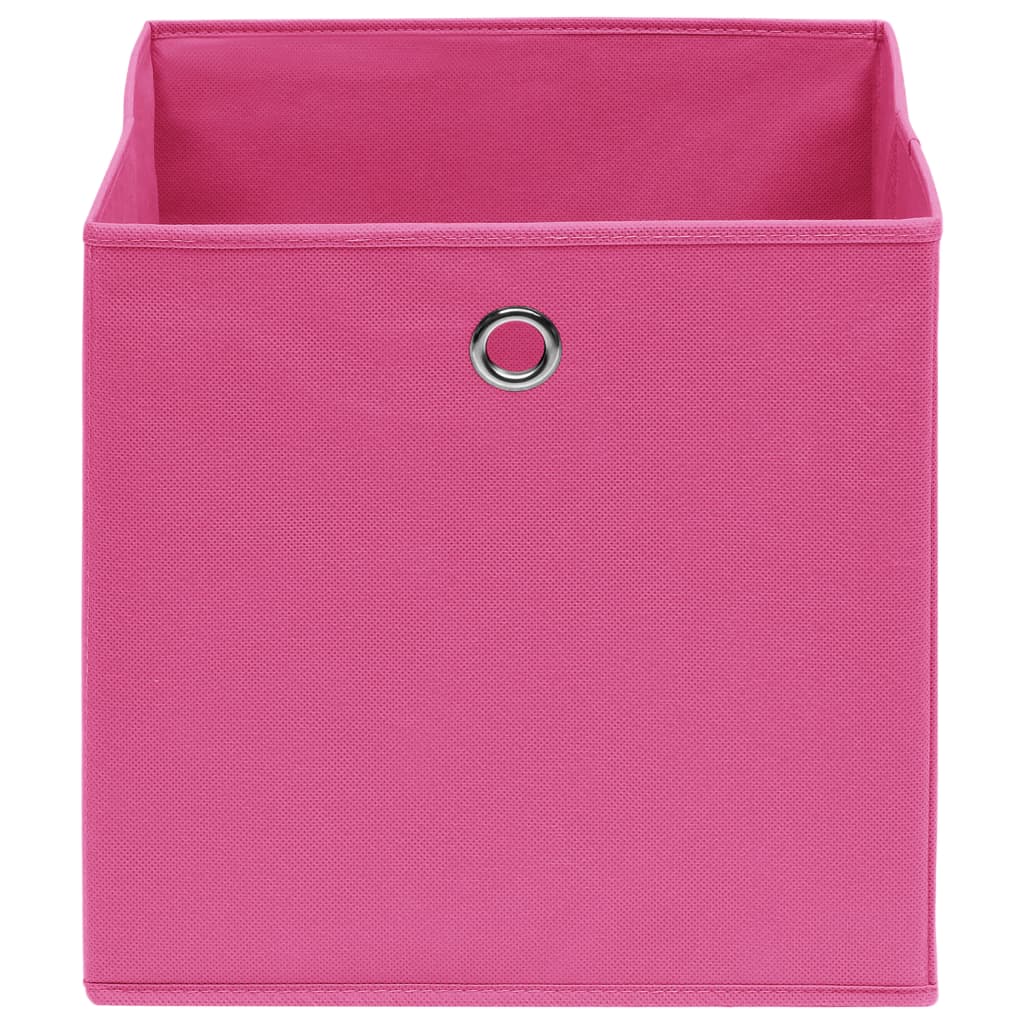 Oppbevaringsbokser 10 stk uvevd stoff 28x28x28 cm rosa vidaXL