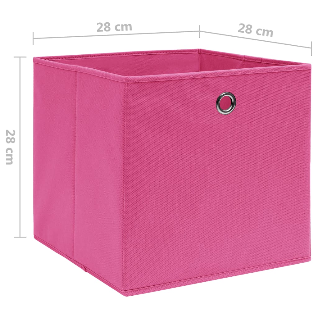 Oppbevaringsbokser 10 stk uvevd stoff 28x28x28 cm rosa vidaXL