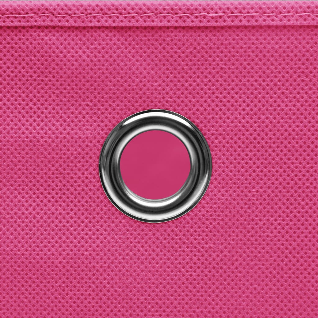 Oppbevaringsbokser med deksler 10 stk 28x28x28 cm rosa