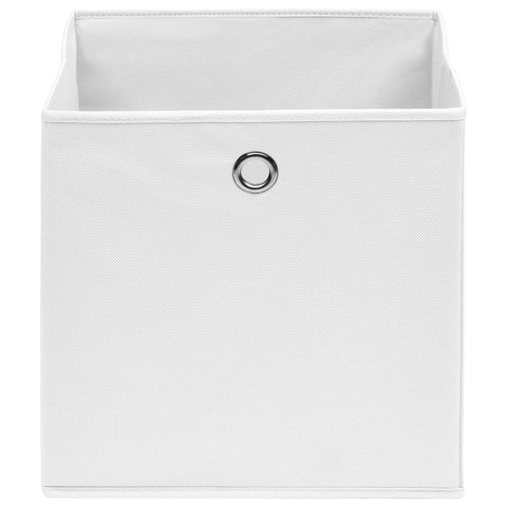 Oppbevaringsbokser 10 stk uvevd stoff 28x28x28 cm hvit