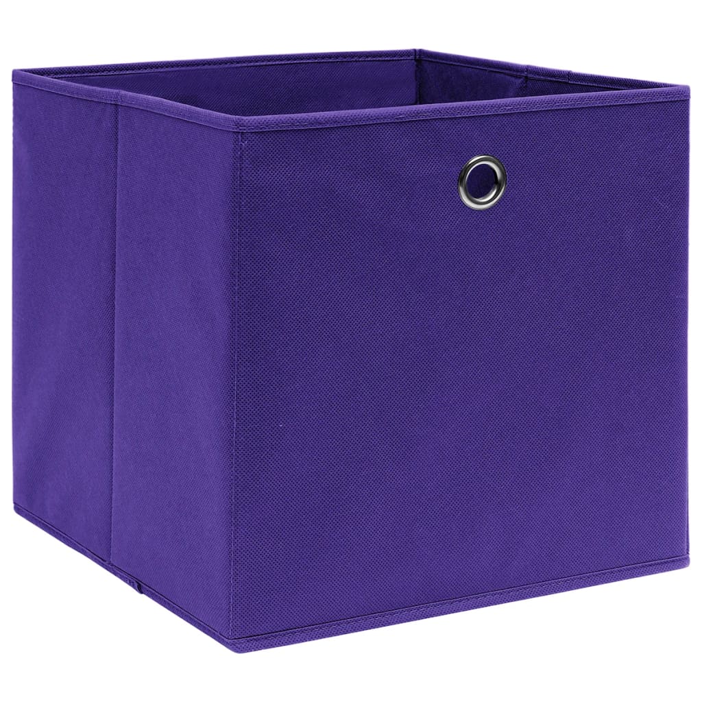 Oppbevaringsbokser 10 stk uvevd stoff 28x28x28 cm lilla