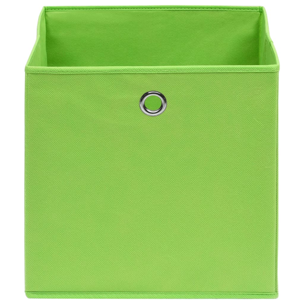 Oppbevaringsbokser 10 stk uvevd stoff 28x28x28 cm grønn