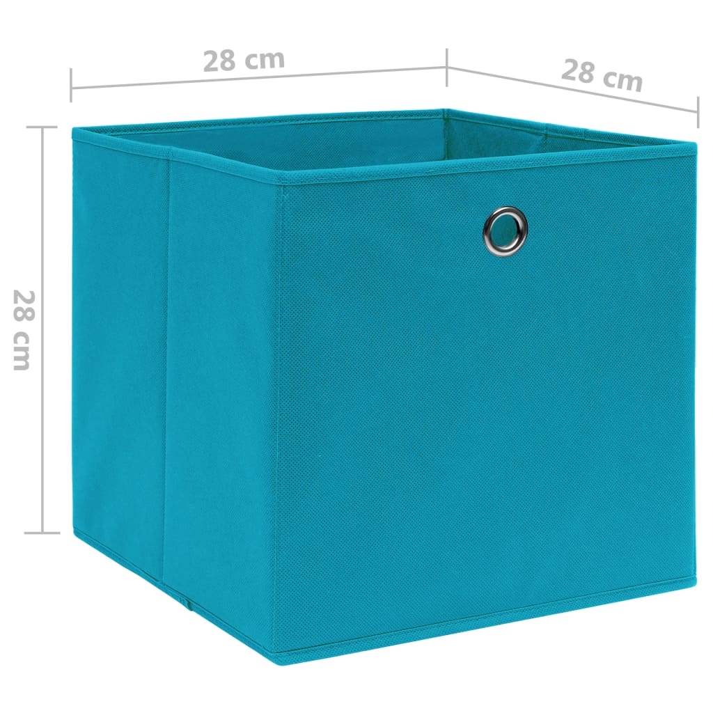 Oppbevaringsbokser 10 stk ikke-vevet stoff 28x28x28 cm babyblå