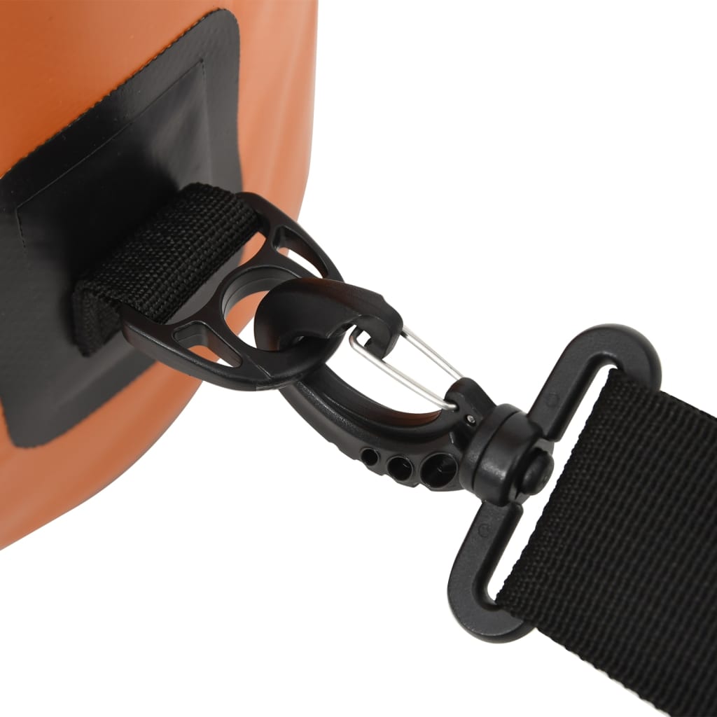 Tørrsekk med glidelås oransje 20 L PVC