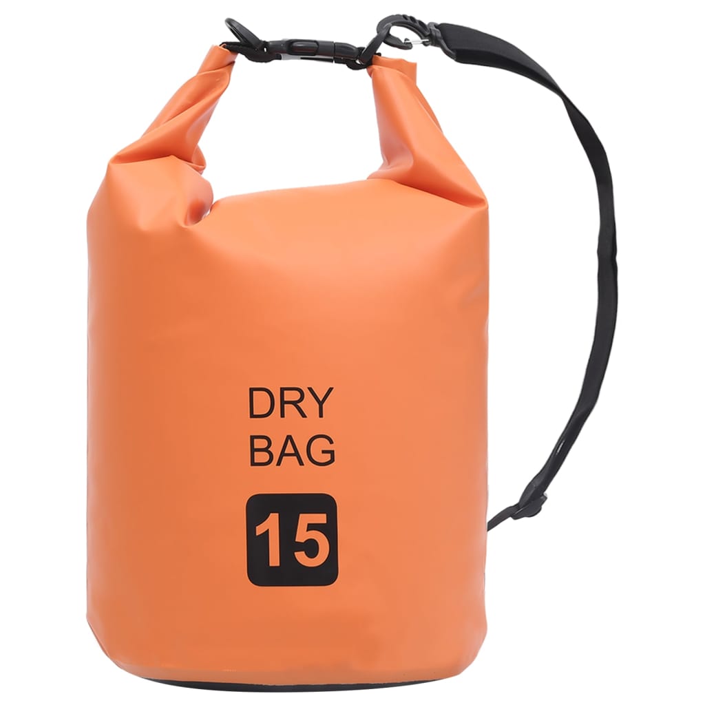 Tørrsekk oransje 15 L PVC