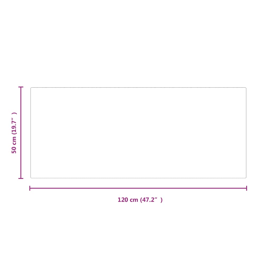 Glassplate for peis rektangulær 120x50 cm