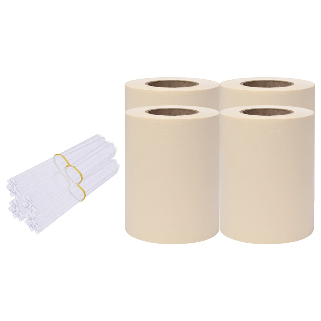 Hageskjerm 4 stk PVC 35x0,19 m kremhvit