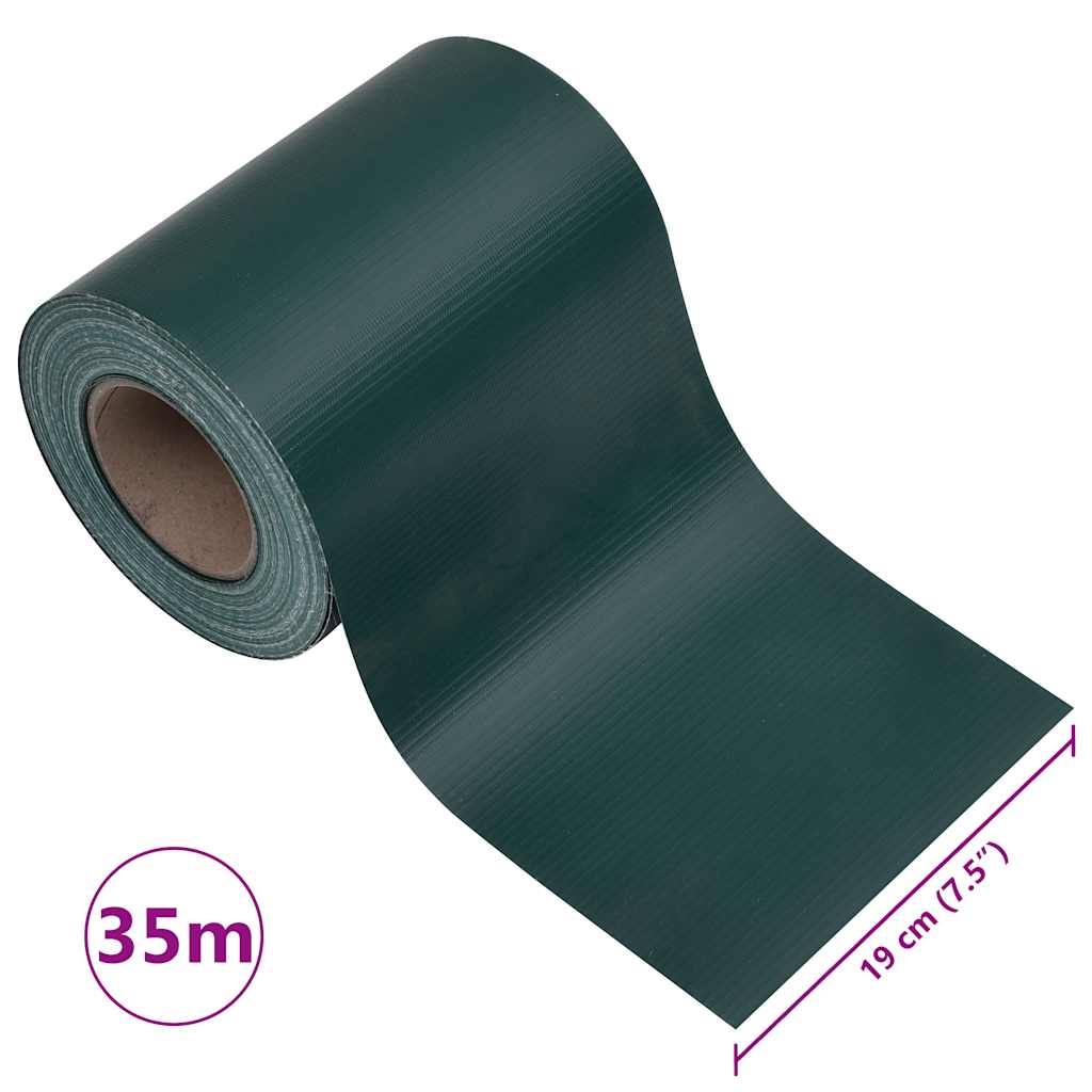 Hageskjerm 4 stk PVC 35x0,19 m matt grønn