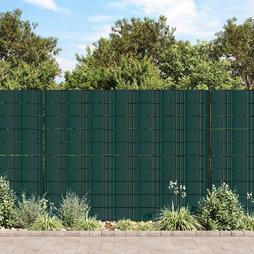 Hageskjerm 4 stk PVC 35x0,19 m matt grønn