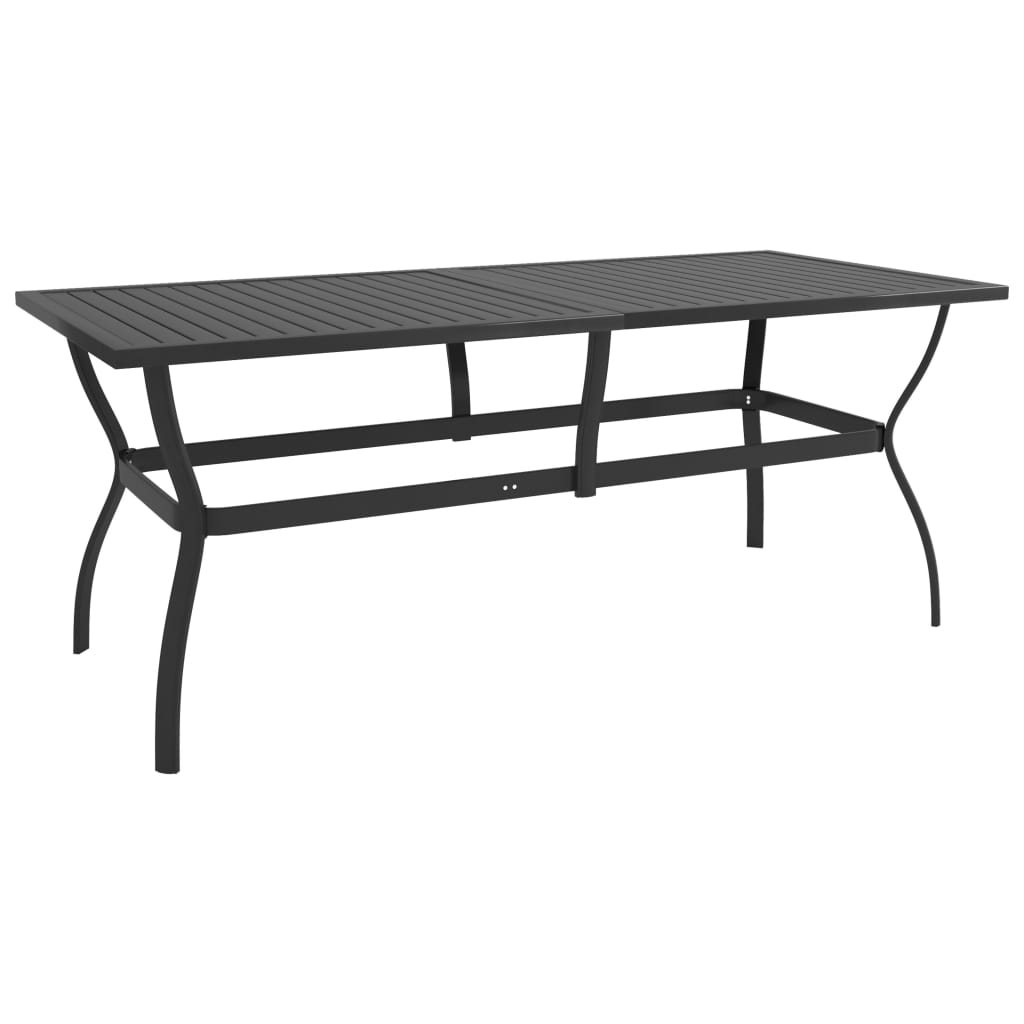 Hagebord antrasitt 190x80x72 cm stål