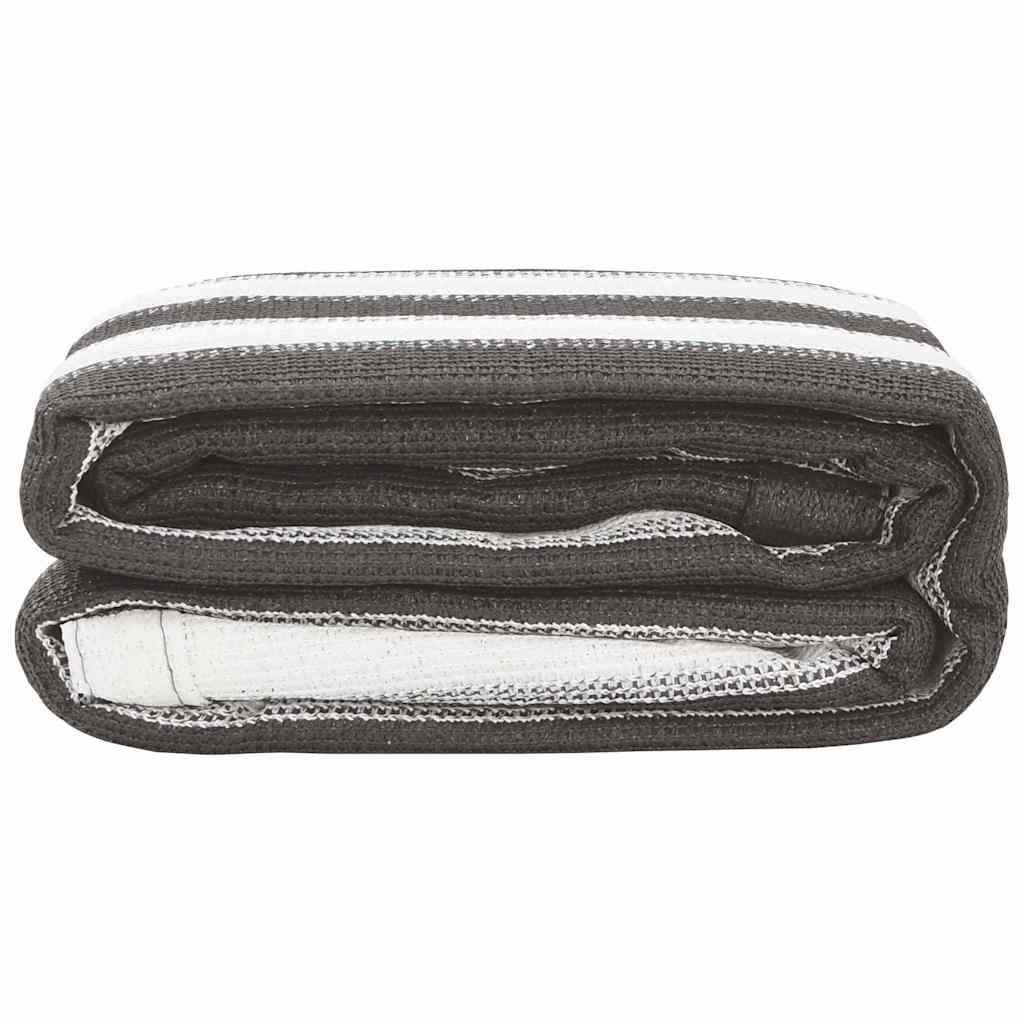 Teltteppe antrasitt og hvit 400x600 cm HDPE