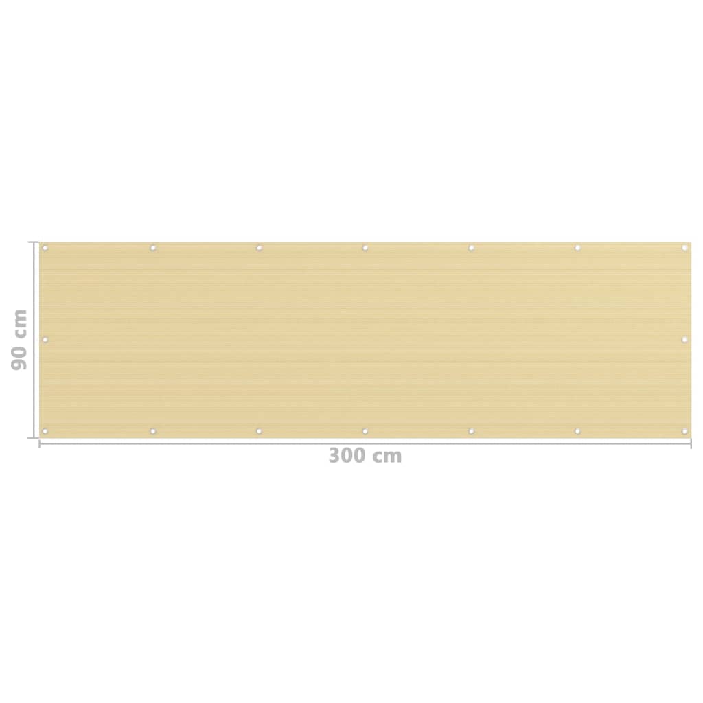 Balkongskjerm beige 90x300 cm HDPE