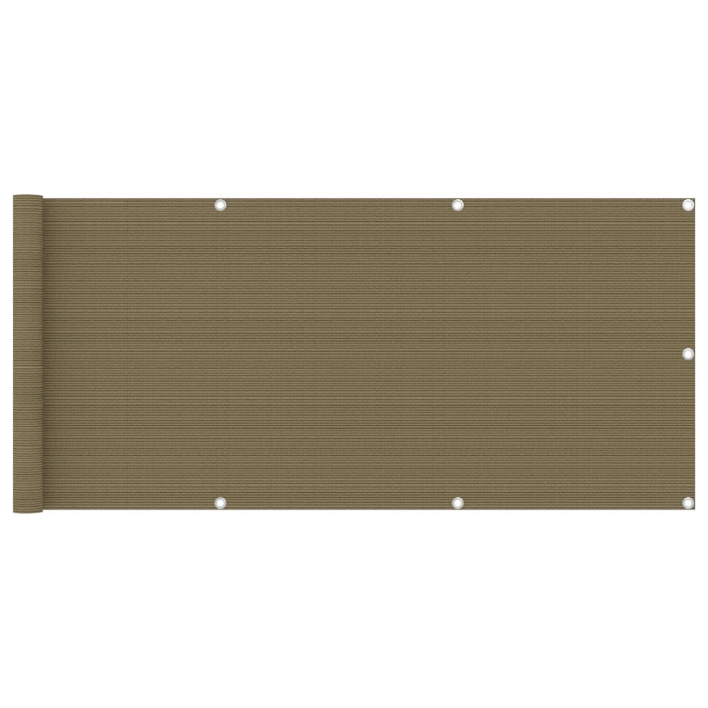 Balkongskjerm gråbrun 75x600 cm HDPE