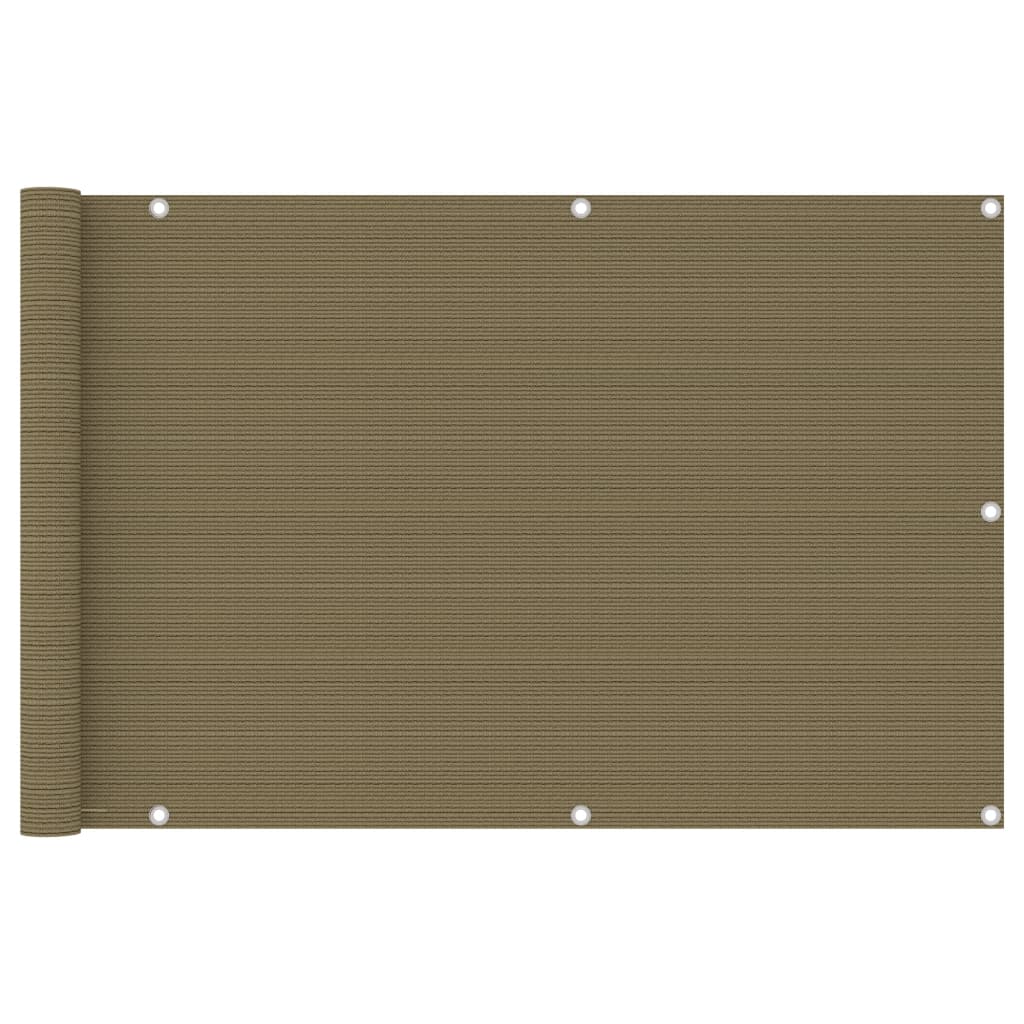 Balkongskjerm gråbrun 90x500 cm HDPE