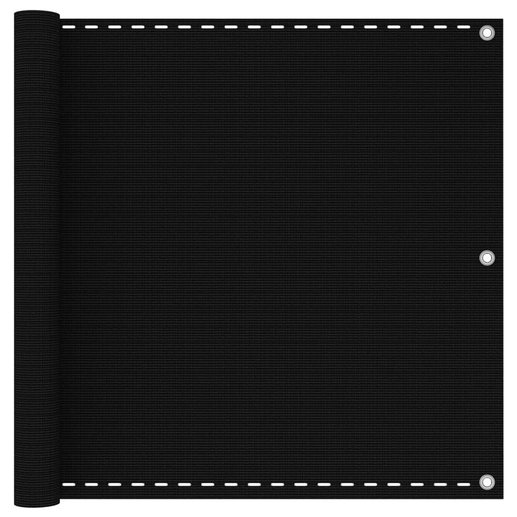 Balkongskjerm svart 90x500 cm HDPE