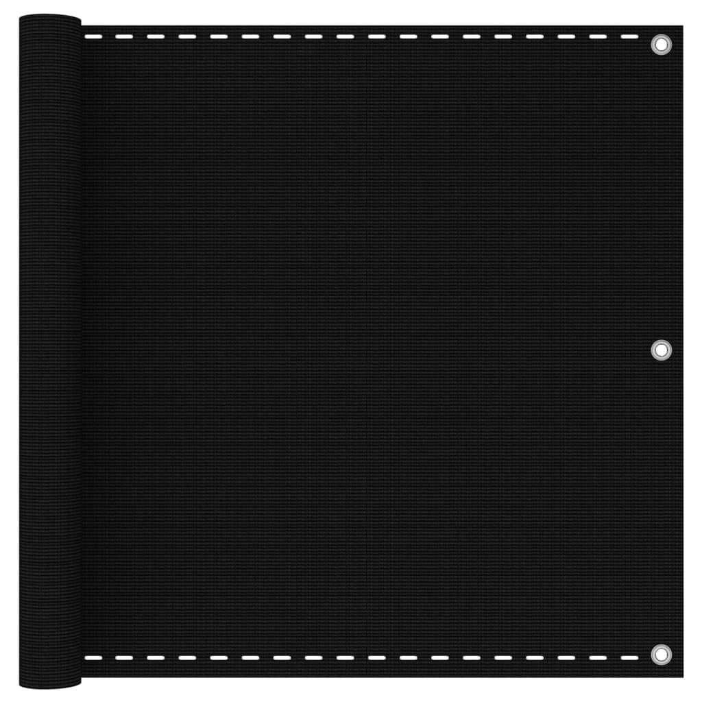 Balkongskjerm svart 90x600 cm HDPE