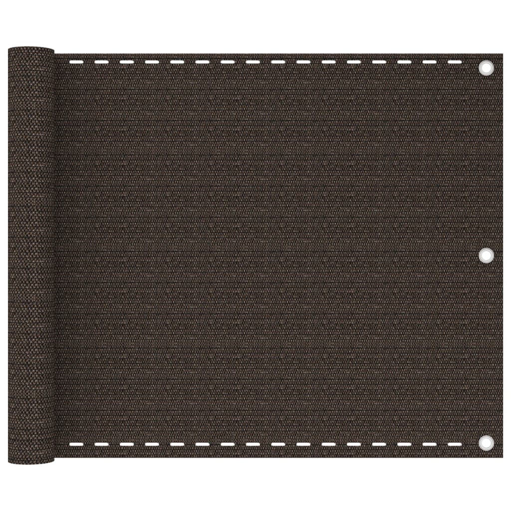 Balkongskjerm brun 75x400 cm HDPE
