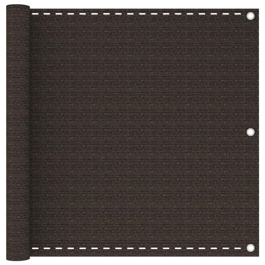 Balkongskjerm brun 90x600 cm HDPE