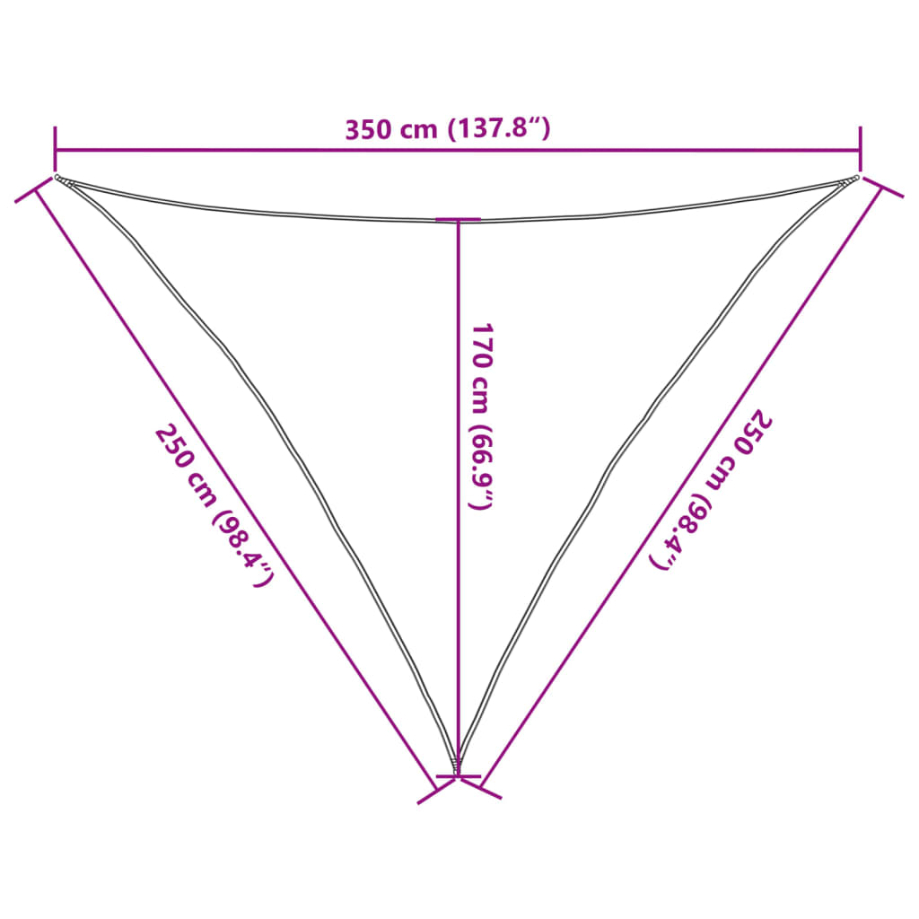 Solseil 160 g/m² antrasitt 2,5x2,5x3,5 m HDPE vidaXL