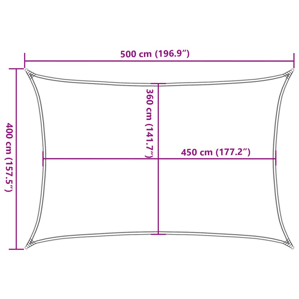 Solseil 160 g/m² beige 4x5 m HDPE