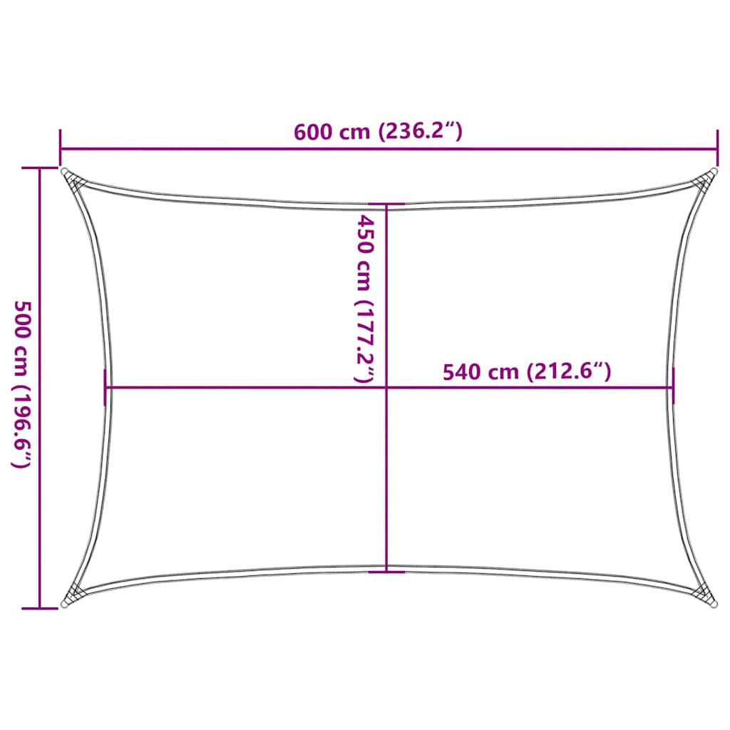 Solseil 160 g/m² beige 5x6 m HDPE