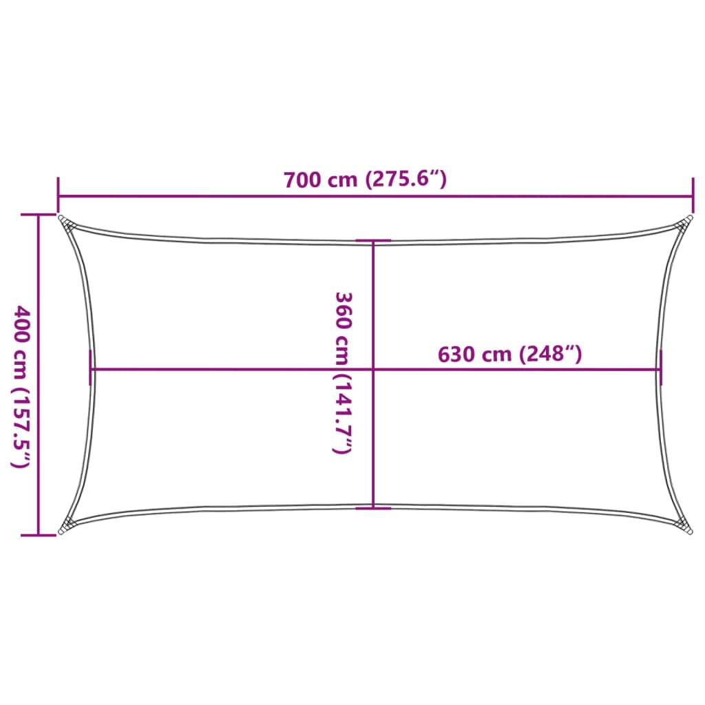 Solseil 160 g/m² kremhvit 4x7 m HDPE vidaXL