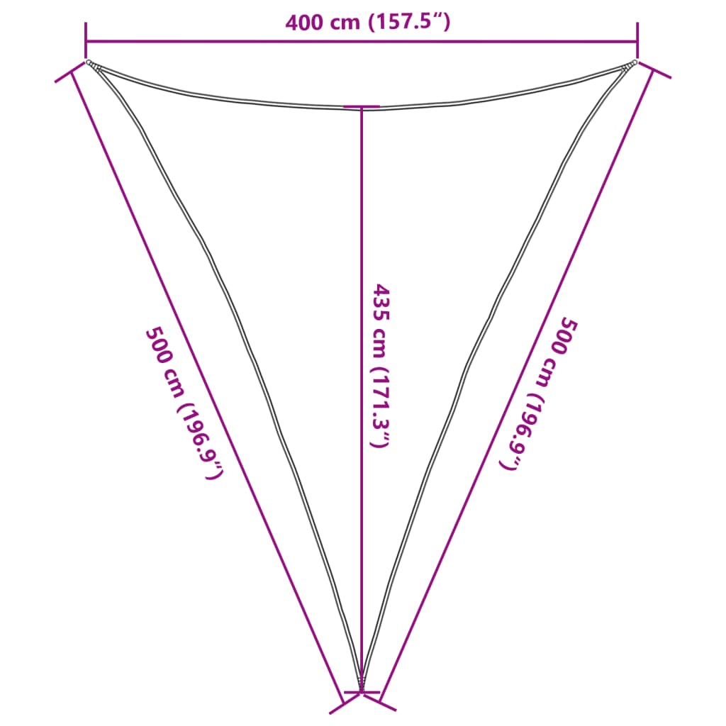 Solseil 160 g/m² hvit 4x5x5 m HDPE vidaXL