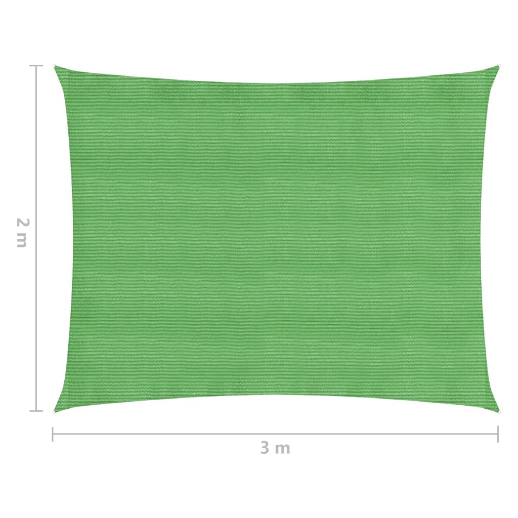 Solseil 160 g/m² lysegrønn 2x3 m HDPE