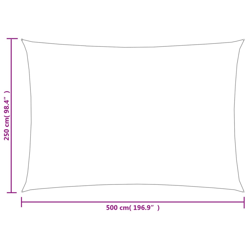 Solseil 160 g/m² rektangulær lysegrønn 2,5x5 m HDPE