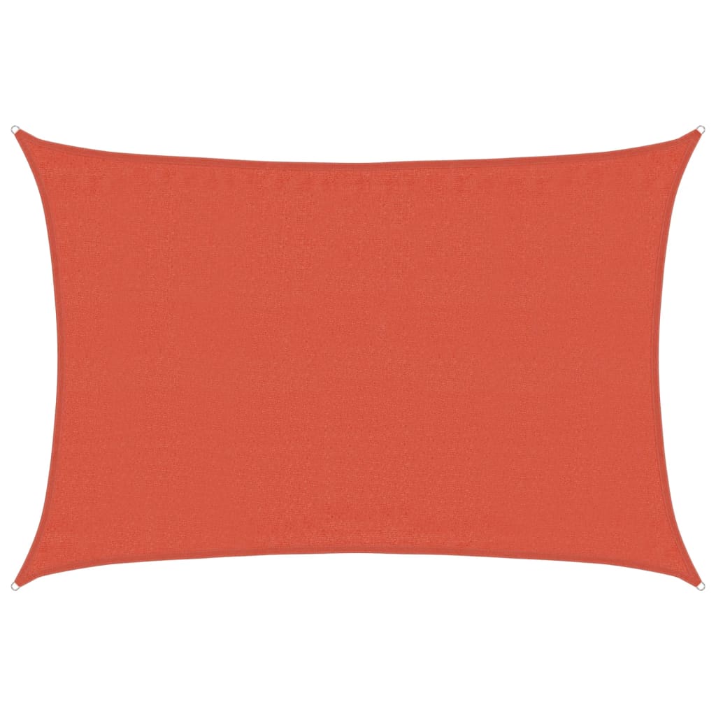 Solseil 160 g/m² rektangulær terrakotta 3,5x4,5 m HDPE