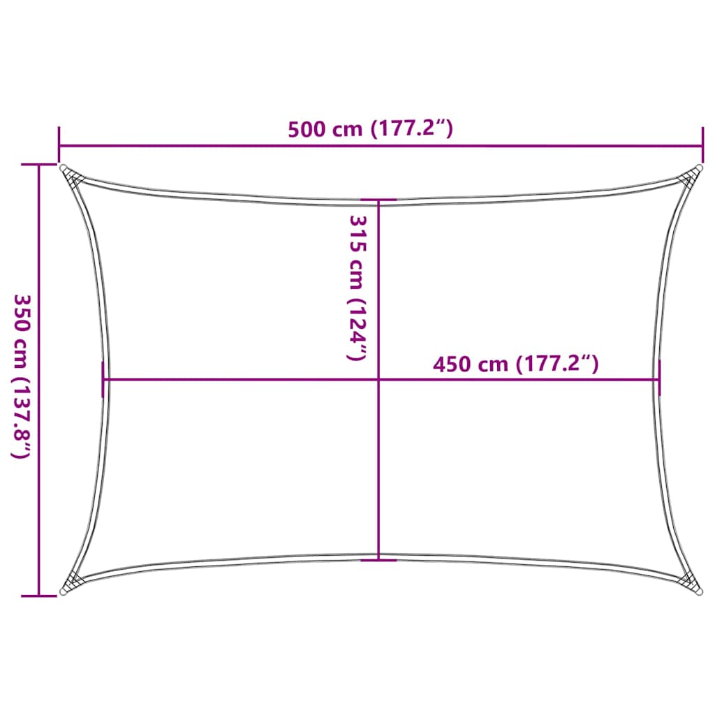 Solseil 160 g/m² gråbrun 3,5x5 m HDPE
