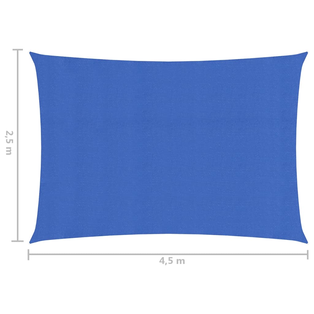 Solseil 160 g/m² blå 2,5x4,5 m HDPE
