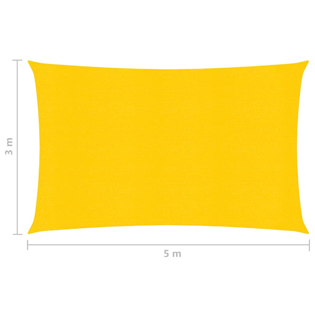 Solseil 160 g/m² gul 3x5 m HDPE