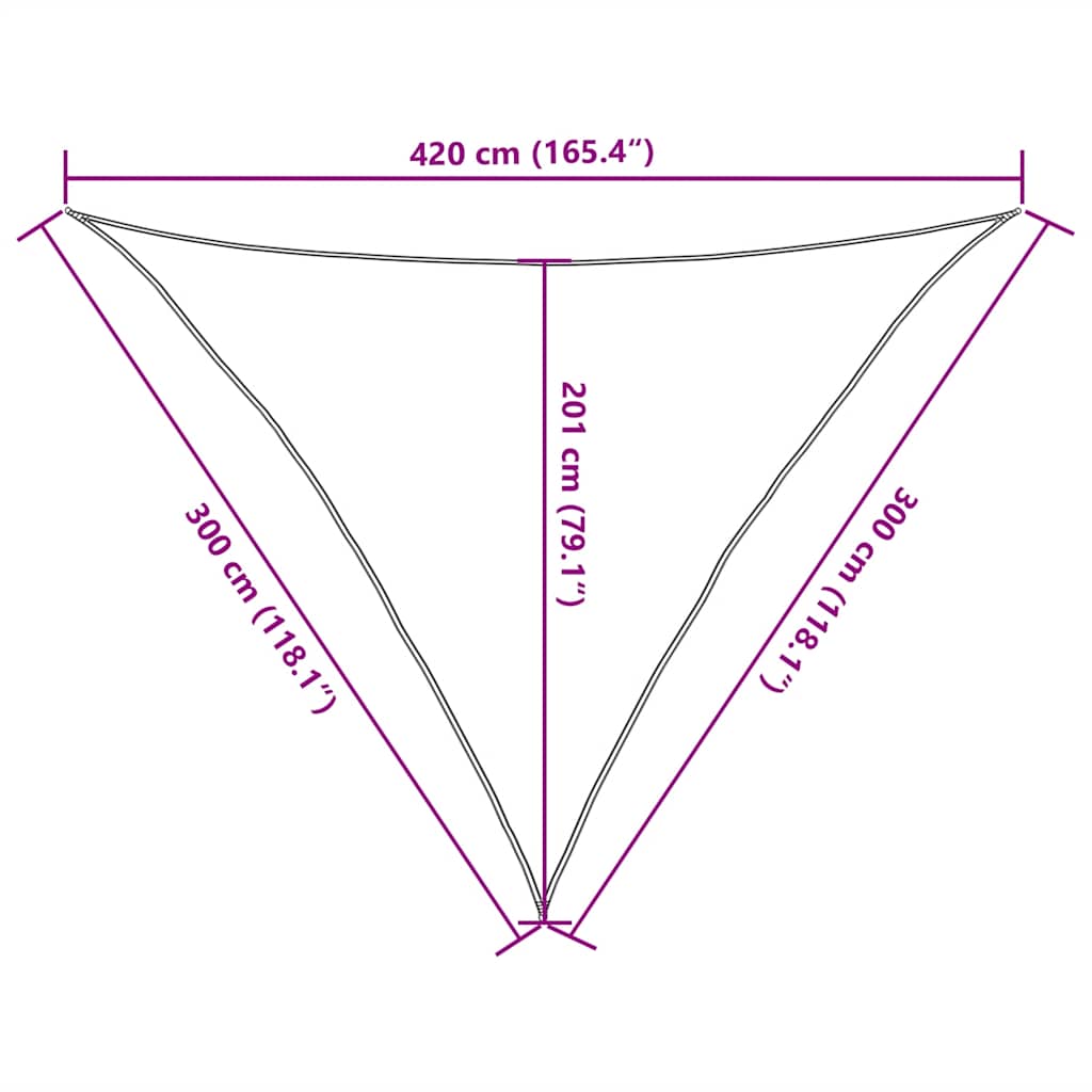 Solseil 160 g/m² rød 3x3x4,2 m HDPE