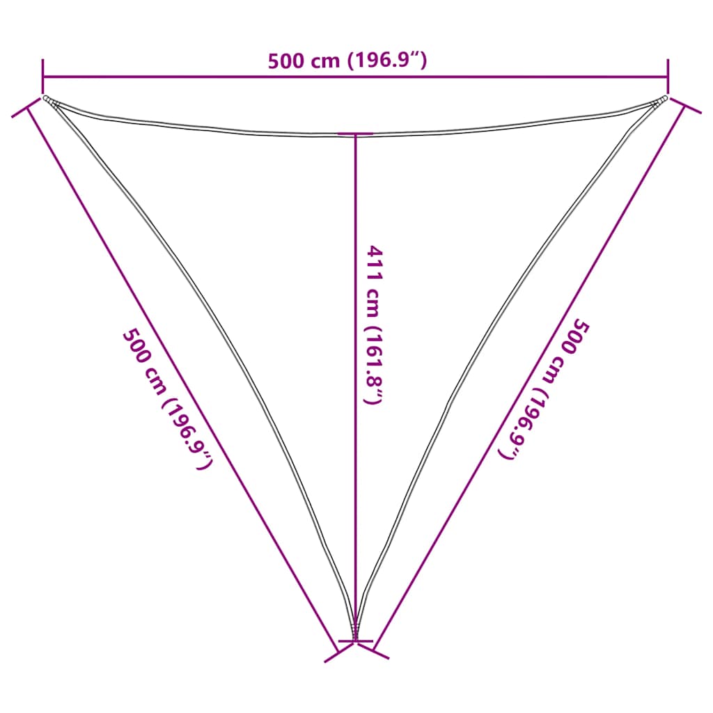 Solseil 160 g/m² rød 5x5x5 m HDPE