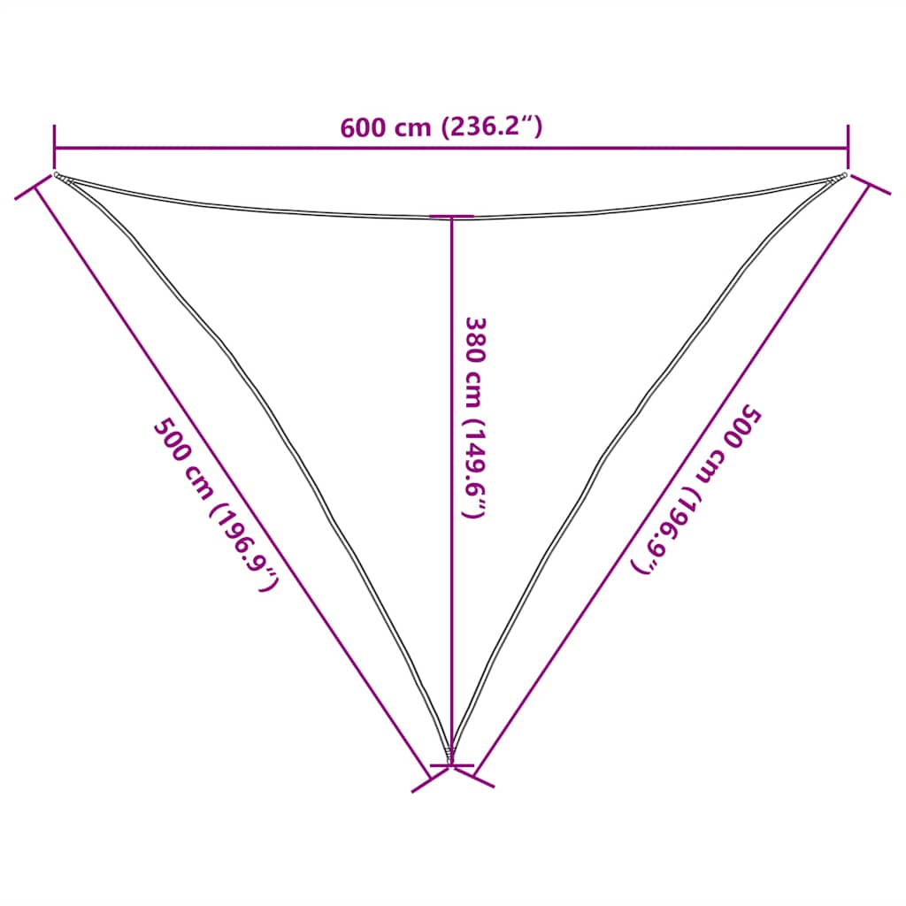 Solseil 160 g/m² rød 5x5x6 m HDPE