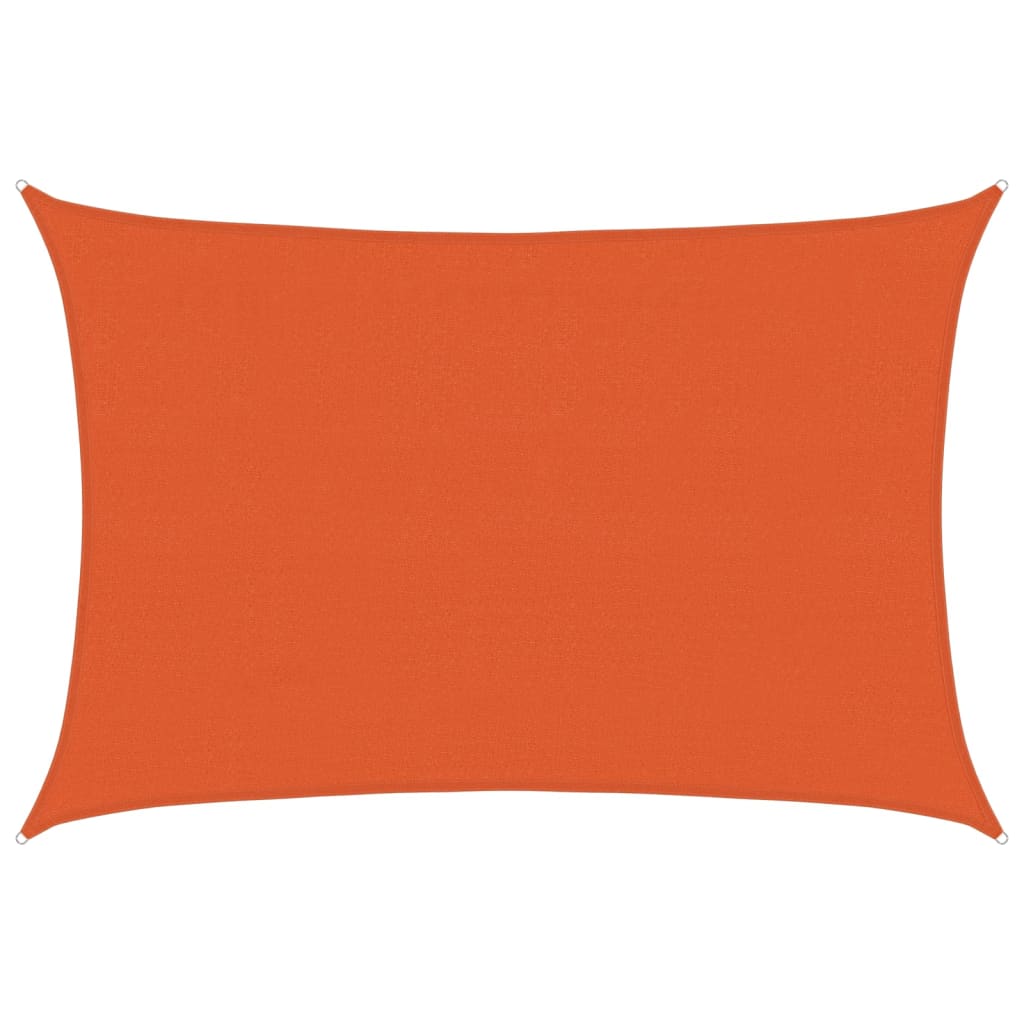 Solseil 160 g/m² rektangulær oransje 4x5 m HDPE