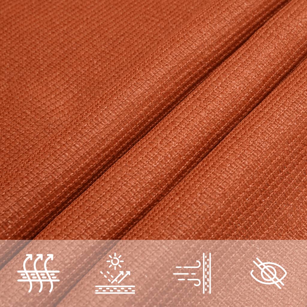 Solseil 160 g/m² rektangulær oransje 5x7 m HDPE