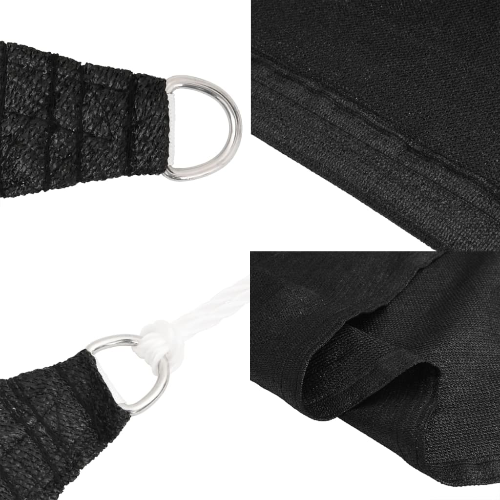 Solseil 160 g/m² svart 6x7 m HDPE vidaXL